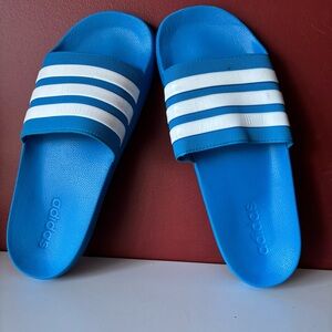 👛 (ANY 2/$25) Adidas Blue Slide Sandals, 11